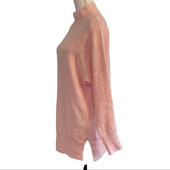 Magaschoni Mockneck Pullover Fall Winter Sweater Small Heathered Pink Cozy NEW - Picture 4 of 10